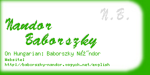 nandor baborszky business card